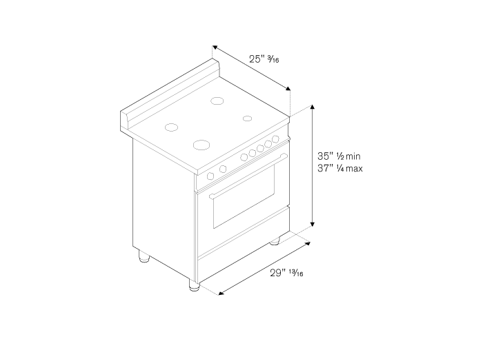30 4-Burner, Gas Oven | Bertazzoni