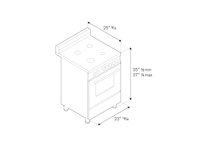 24 4-Burner, Gas Oven | Bertazzoni