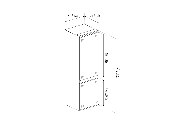 24 Refrigerator bottom mount integrated panel ready | Bertazzoni