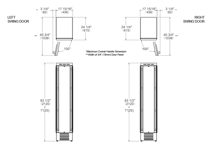 18 Built-in Freezer Column Panel Ready | Bertazzoni