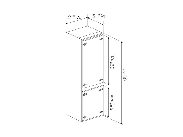 24 inch bottom mount integrated panel ready sliding door | Bertazzoni
