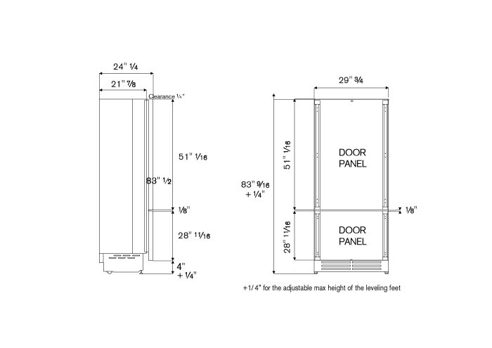 30 Bottom Mount Built-in Refrigerator with Ice Maker and Internal Water Dispenser | Bertazzoni