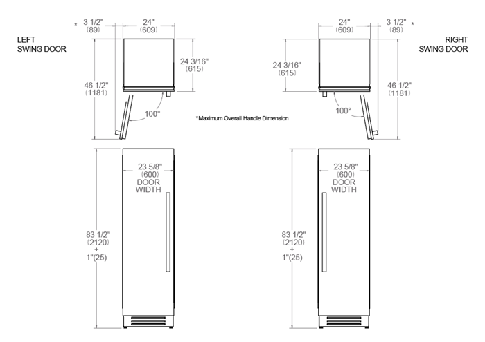 24 fridge dimensions