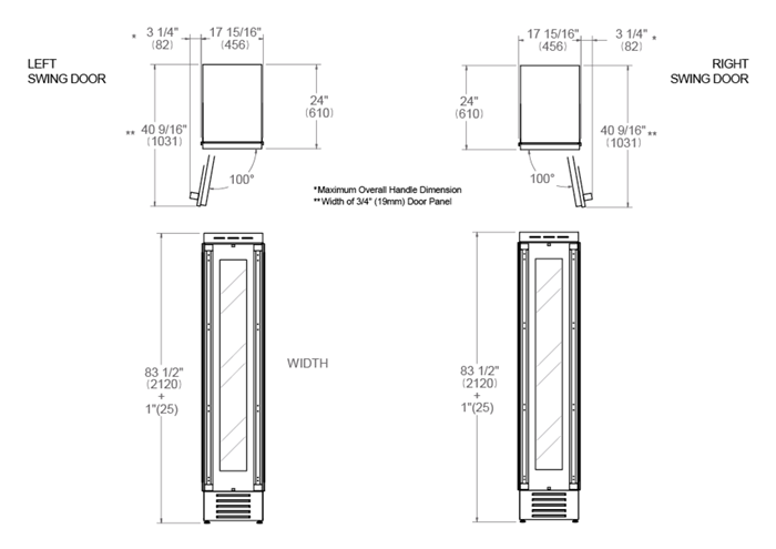 18 Built-in Wine Cellar Column Panel Ready | Bertazzoni