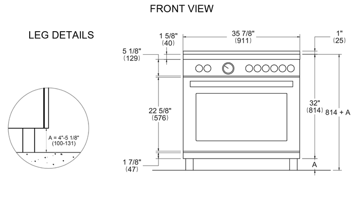 36 inch All Gas Range, 5 Burners | Bertazzoni