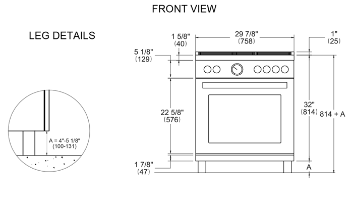 30 inch All Gas Range, 5 Burners - Gold Accents | Bertazzoni