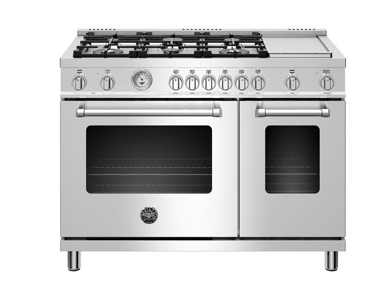 48 Inch Dual Fuel Range 6 Burners And Griddle Electric Oven