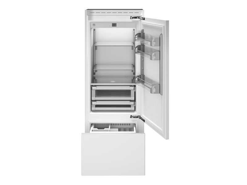 30 inch built-in Bottom Mount Refrigerator with ice maker, panel ready | Bertazzoni - Panel Ready