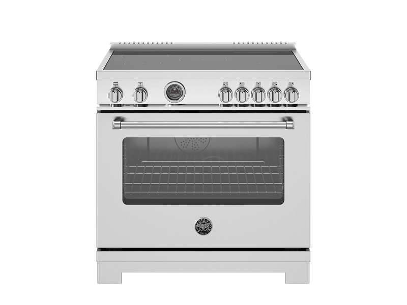 36 inch Induction Range, 5 Heating Zones and Cast Iron Griddle, Electric Self-Clean Oven | Bertazzoni - Stainless Steel