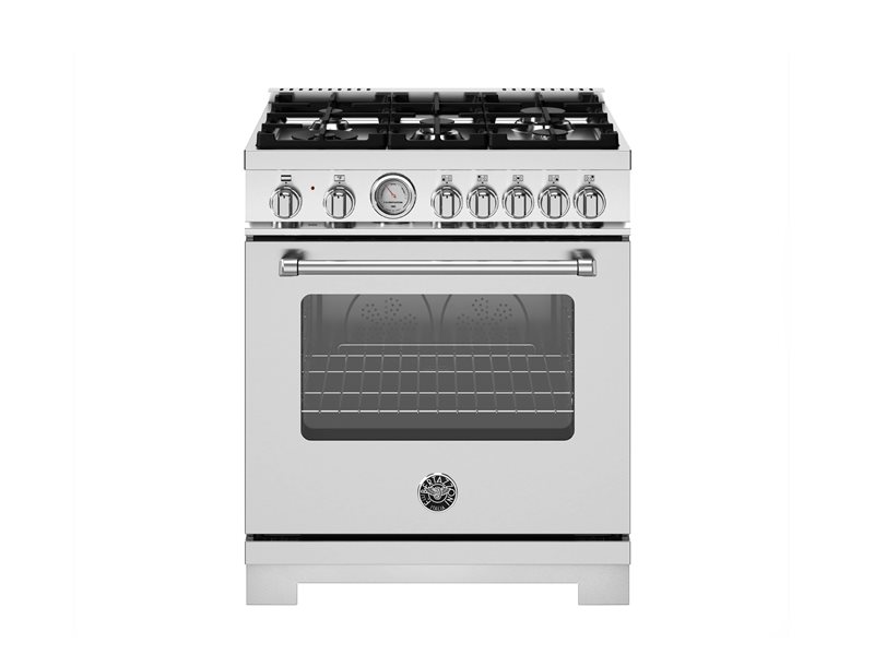 30 inch Dual Fuel, 5 Burners, Electric Oven