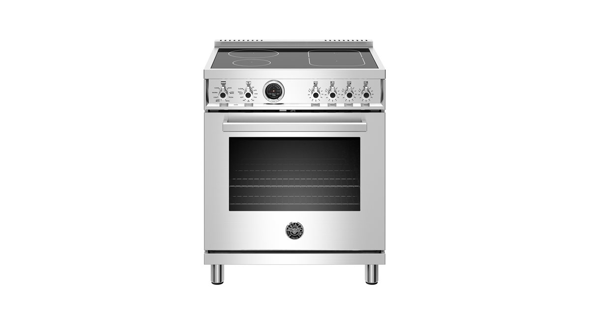 30 inch Induction Range, 4 Heating Zones, Electric Self-Clean Oven | Bertazzoni