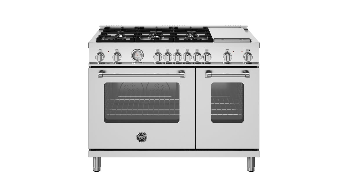 Bertazzoni - MAST486GGASNEE - 48 Master Series range - Gas Oven - 6  aluminum burners + griddle-MAST486GGASNEE