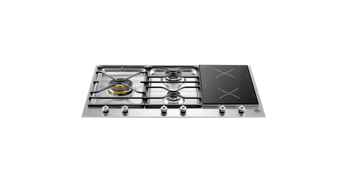 36 Segmented Cooktop 3 Burner And 2 Induction Zones Bertazzoni