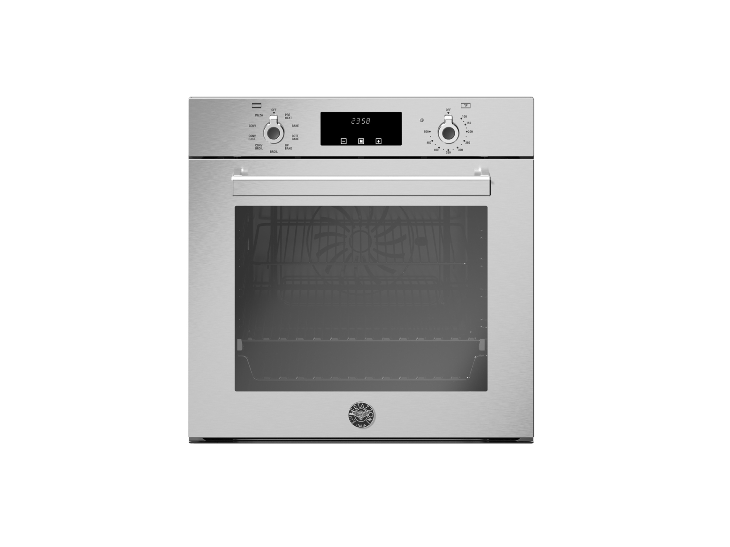 Bertazzoni F6M9PX 24 Inch Electric Wall Oven with 1300W Baking Element,  1000W Broiling Element, 4 Cooking Modes, Convection Oven and Electronic  Timer